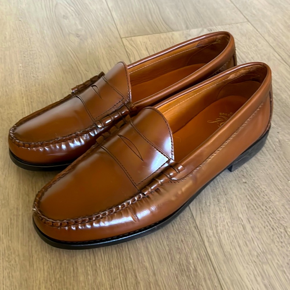 Men’s Brown Leather J.Crew Penny Loafers Size 10